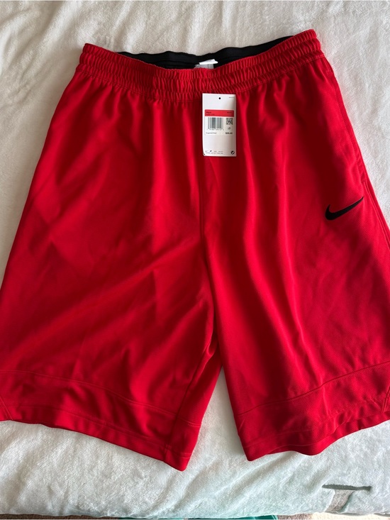 Nike Other - Nike Men's Bright Red Athletic Shorts with Black Swoosh